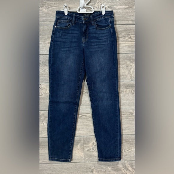 Judy Blue Jeans Womens size 5/27 Mid Rise Tapered Stretch Slim Fit Dark wash - Picture 3 of 9